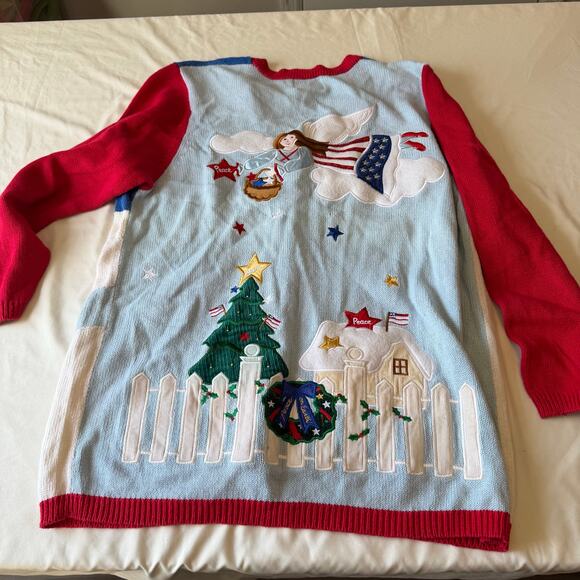 Vtg Y2K 2000s Embellished Christmas Sweater Plus Size 1X - Picture 2 of 10